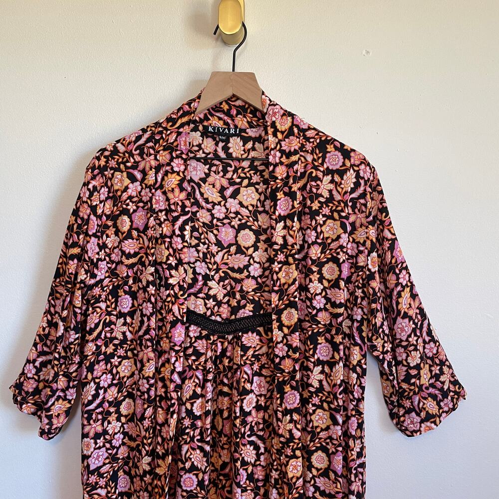 Pink and Black Kivari Hendrix Kimono S/M